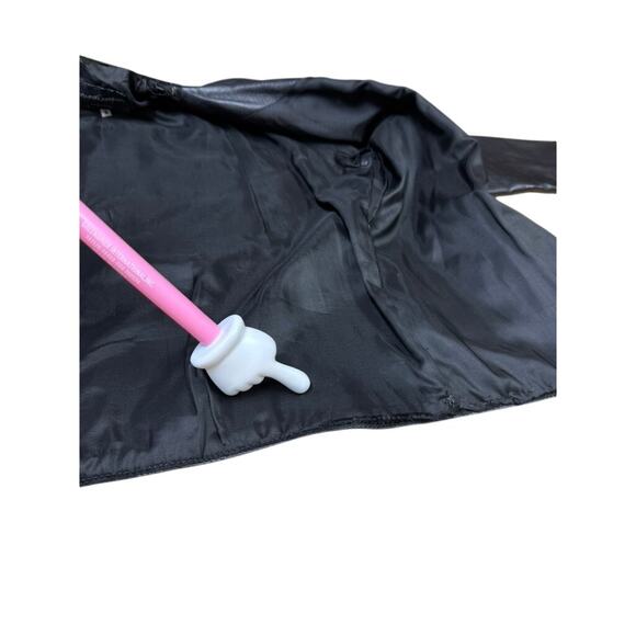 "NATURAL COMFORT" Butter Leather Zip Up Jacket SZ S PLZ READ Biker Sexy Goth - Picture 5 of 11